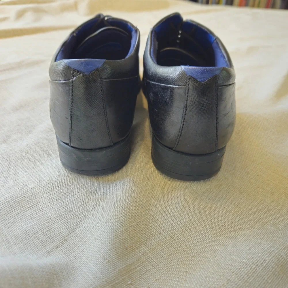 Ted Baker Fhares Oxford Cap Toe Lace Up Black Leather Men's Dress‎ Shoes US 10.5